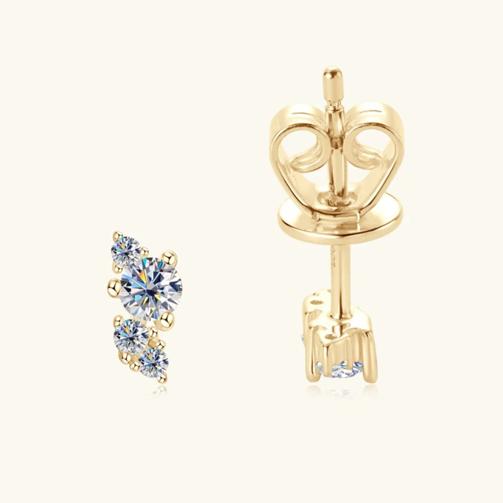 Moissanite Sterling Silver Stud Earrings – 6 mm, Pair