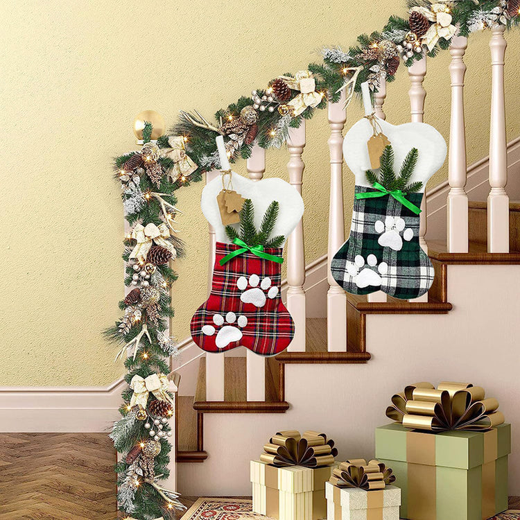 Paw Print Christmas Pet Stocking