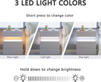 White 3-Drawer LED Bedside Table with Acrylic Panel