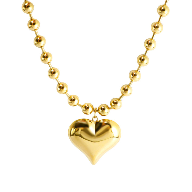 Heart & Bead Stainless Steel Jewelry – Necklace or Bracelet