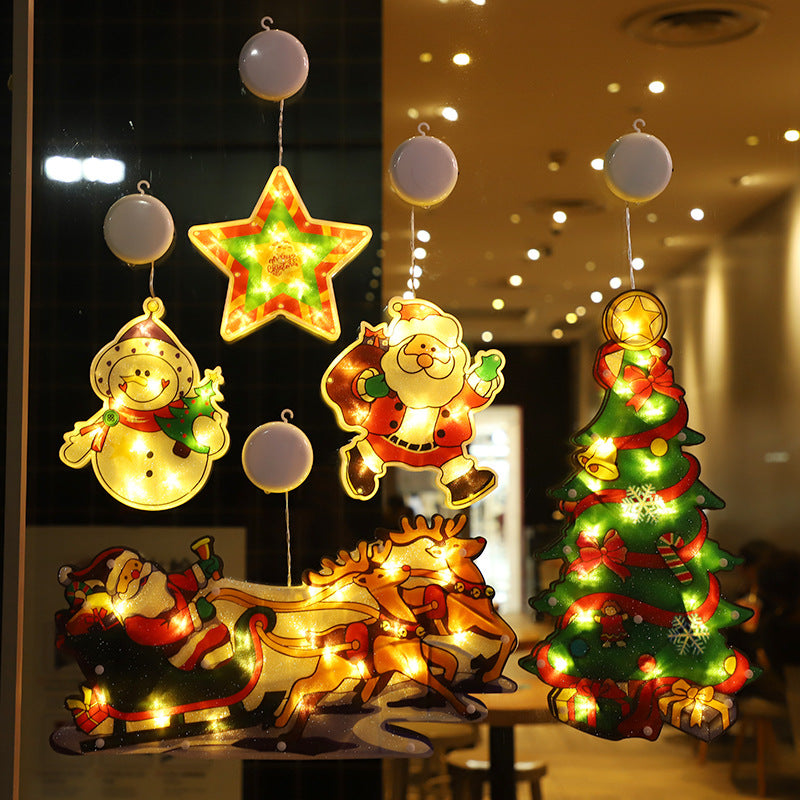 Christmas Lights Window Hanging Lights Christmas Decorative Lights Shop Window Led Sucker Lights Small Colored Lights