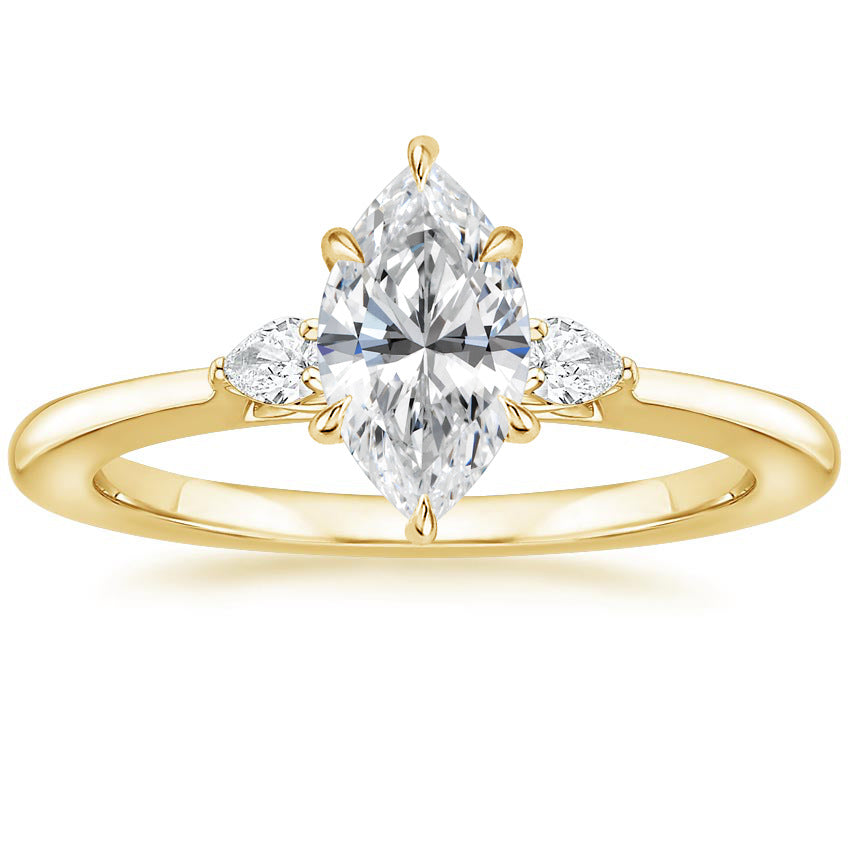 Three-Stone Lab-Grown Diamond Ring | 18K Gold Plated S925 Silver