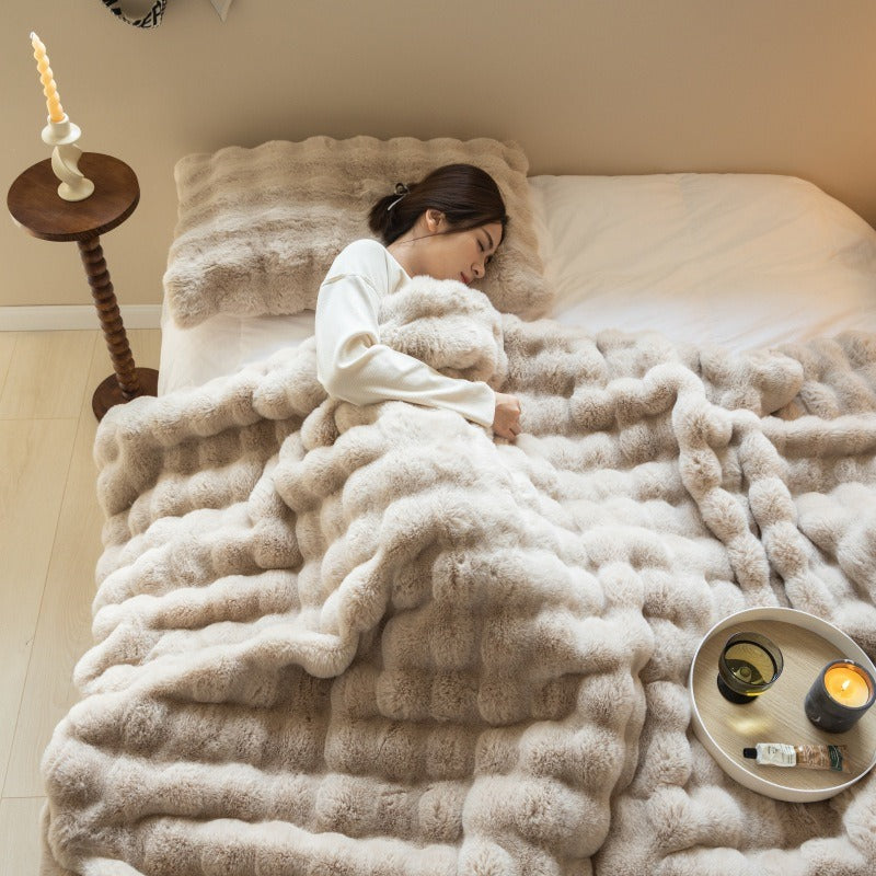 Double sided thickened office nap blanket sofa cover blanket