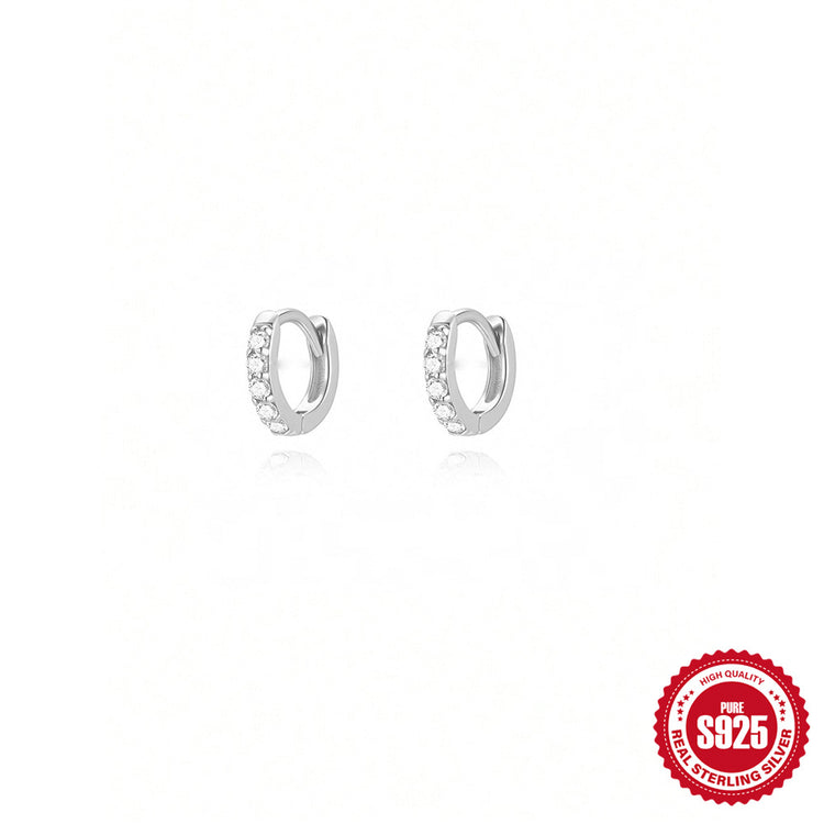 Round Stud Earrings in 925 Sterling Silver – Multiple Colors & Sizes