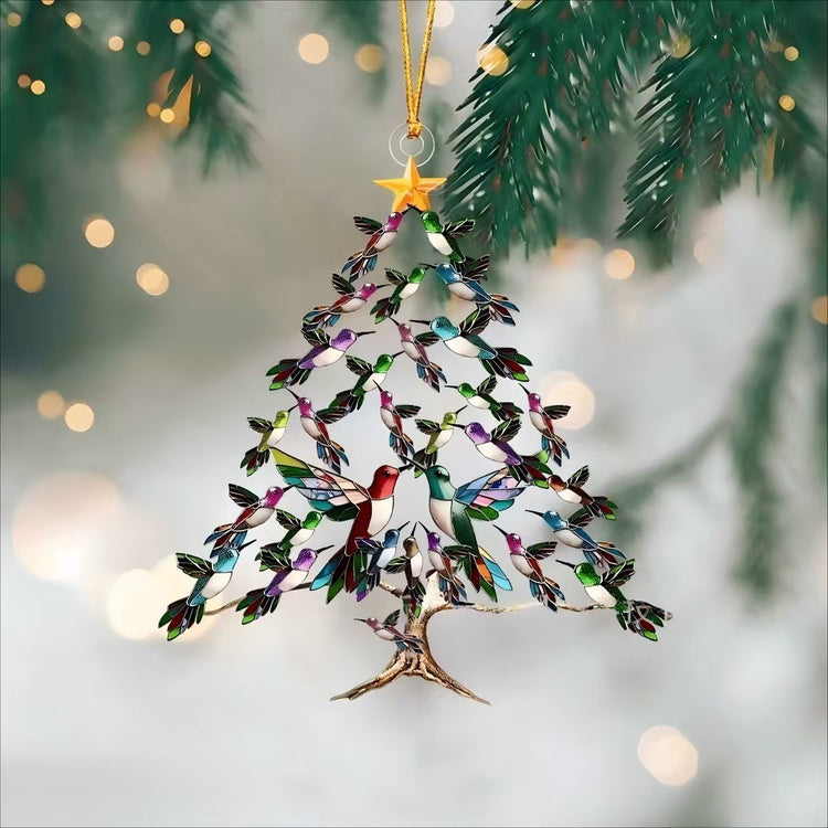 Acrylic Hummingbird Christmas Ornament – 8 cm