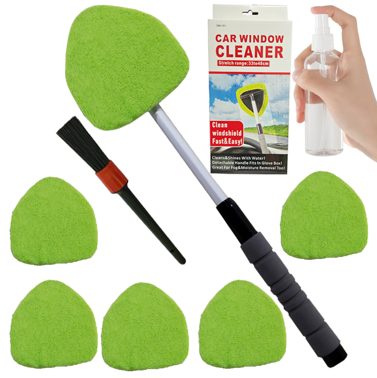 Telescopic Microfiber Car Windshield Defogger Window Cleaning Brush