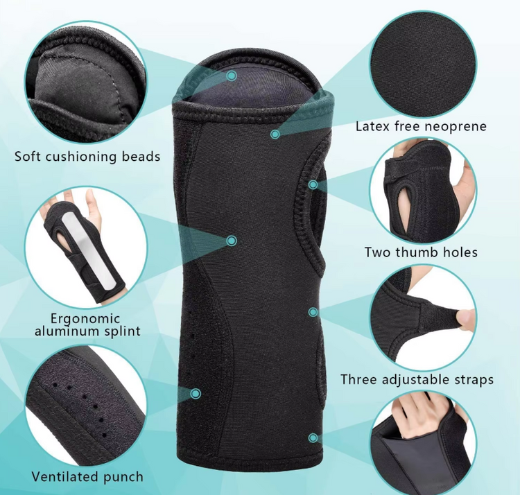Adjustable Steel Plate Wrist Brace with Compression Support for Sports and Fitness