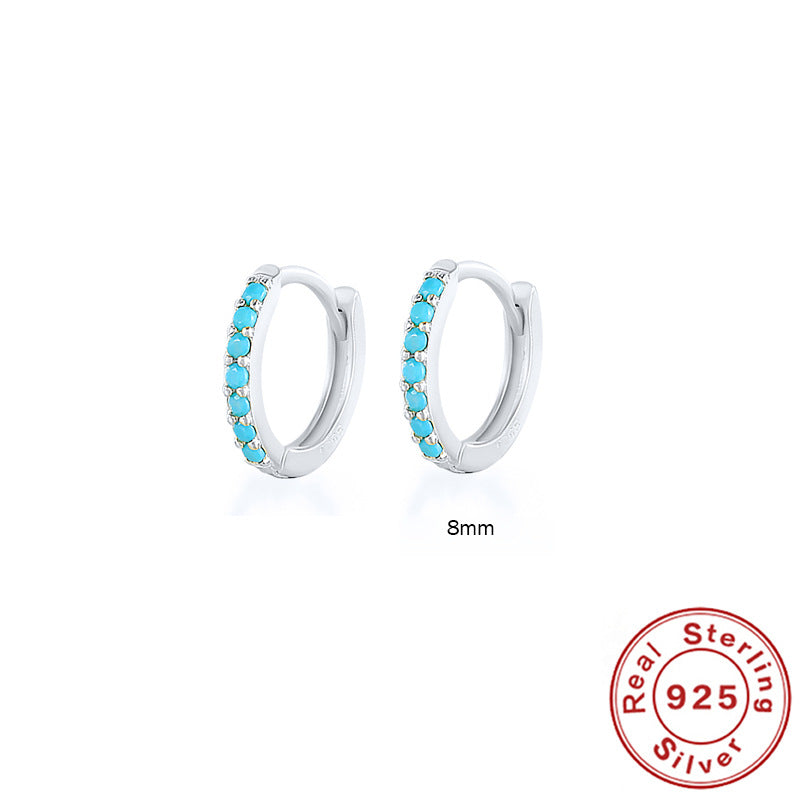 Round Stud Earrings in 925 Sterling Silver – Multiple Colors & Sizes