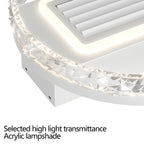 19.7-Inch White Ceiling Fan with Dimmable LED Light