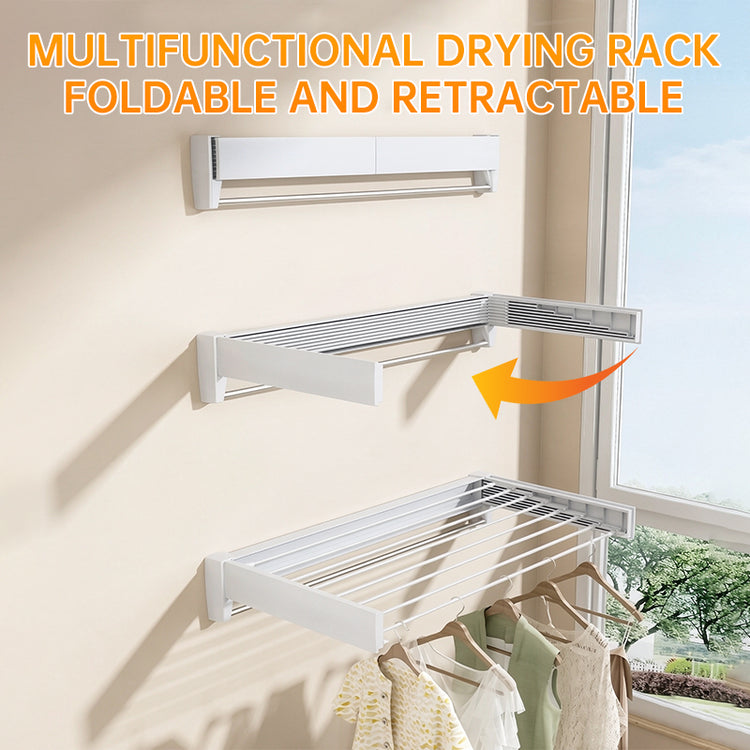 70/100cm Foldable Retractable Clothes Rack – Wall-Mounted Aluminum Drying Hanger for Bathroom, Balcony, Bedroom