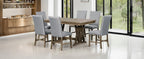 TOPMAX 7-Piece Extendable Dining Set, Golden Brown & Gray