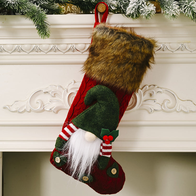 Plush Gnome Christmas Stocking – 43 cm