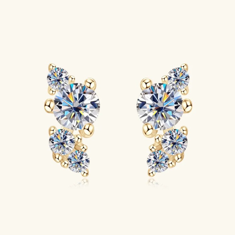 Moissanite Sterling Silver Stud Earrings – 6 mm, Pair