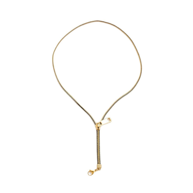 Collarbone chain zipper necklace