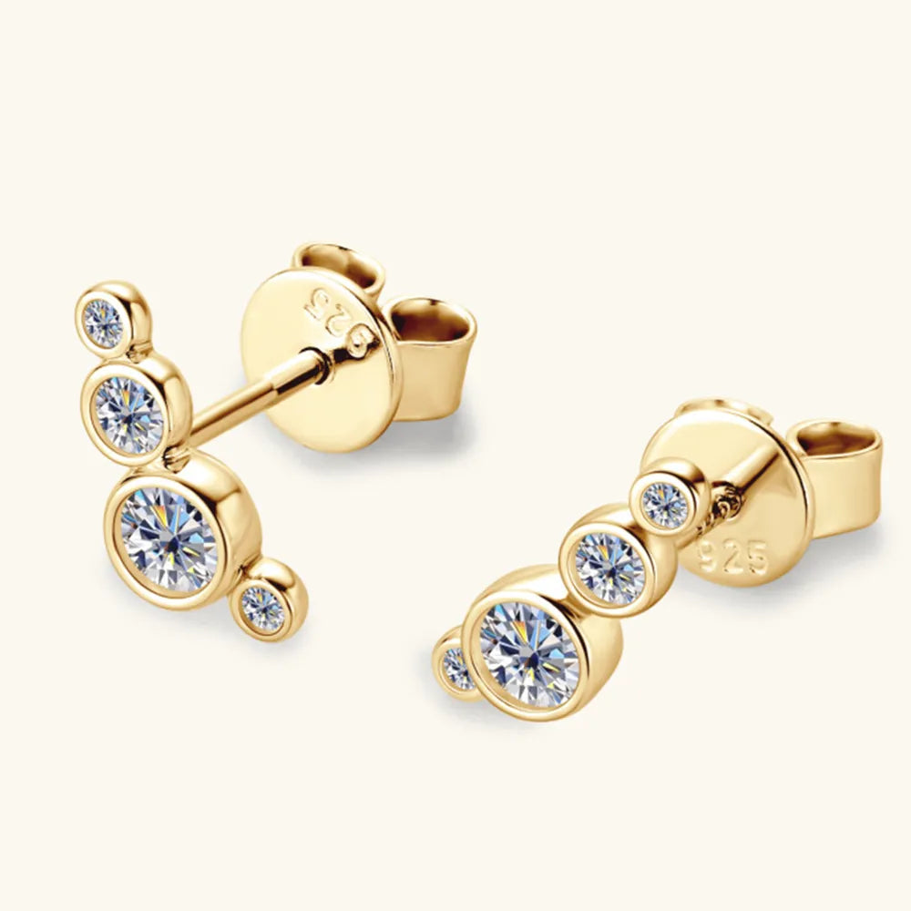 Moissanite Sterling Silver Stud Earring – 9.4 mm, Single