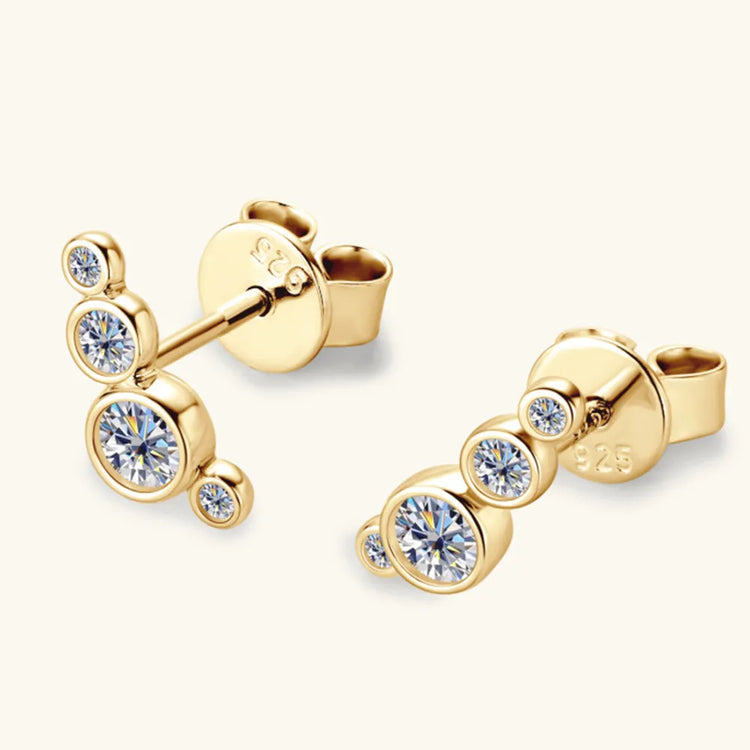 Moissanite Sterling Silver Stud Earring – 9.4 mm, Single