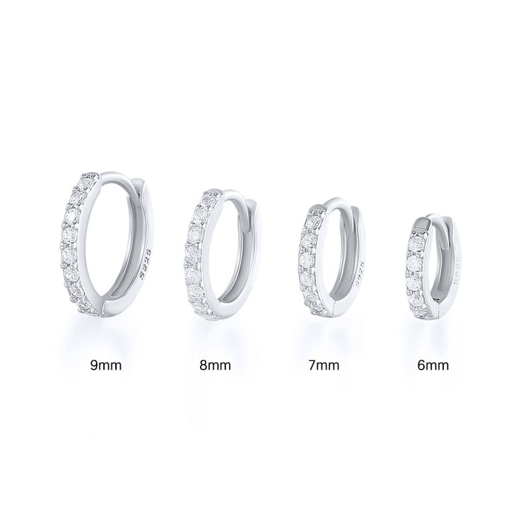 Round Stud Earrings in 925 Sterling Silver – Multiple Colors & Sizes