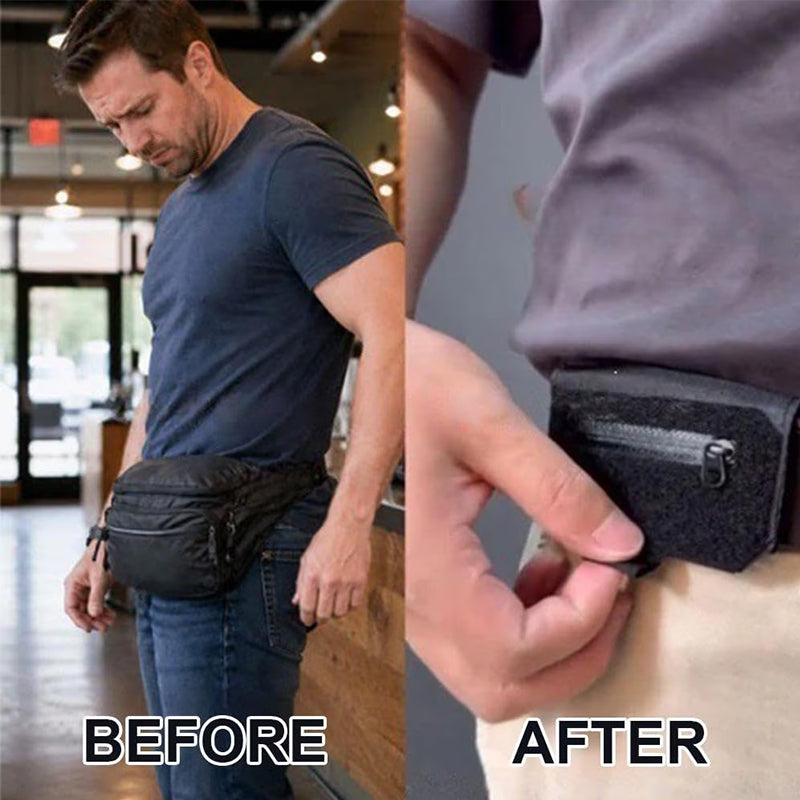 Black Oxford Cloth Mini Belt Wallet
