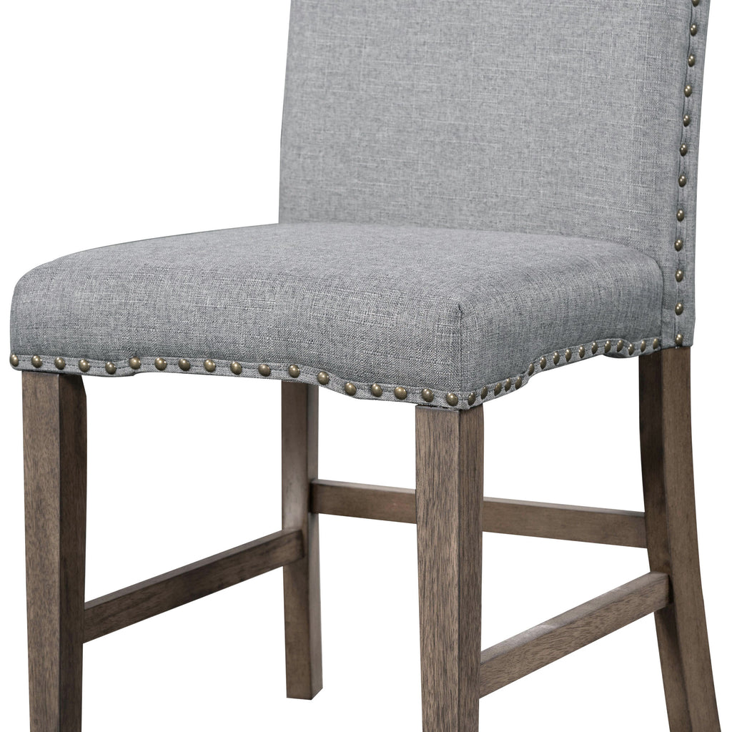 TOPMAX 7-Piece Extendable Dining Set, Golden Brown & Gray