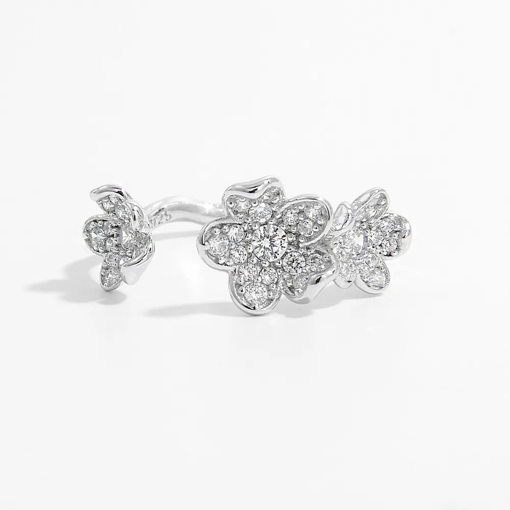 Zircon Open Ring in 925 Sterling Silver