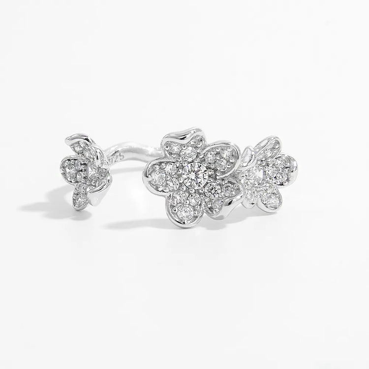 Zircon Open Ring in 925 Sterling Silver