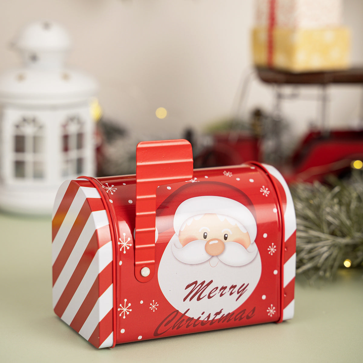 Christmas Tin Mailbox Gift Box