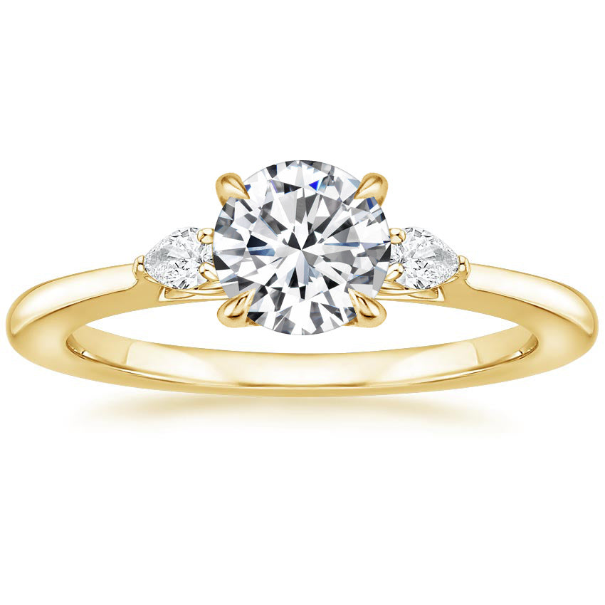Three-Stone Lab-Grown Diamond Ring | 18K Gold Plated S925 Silver