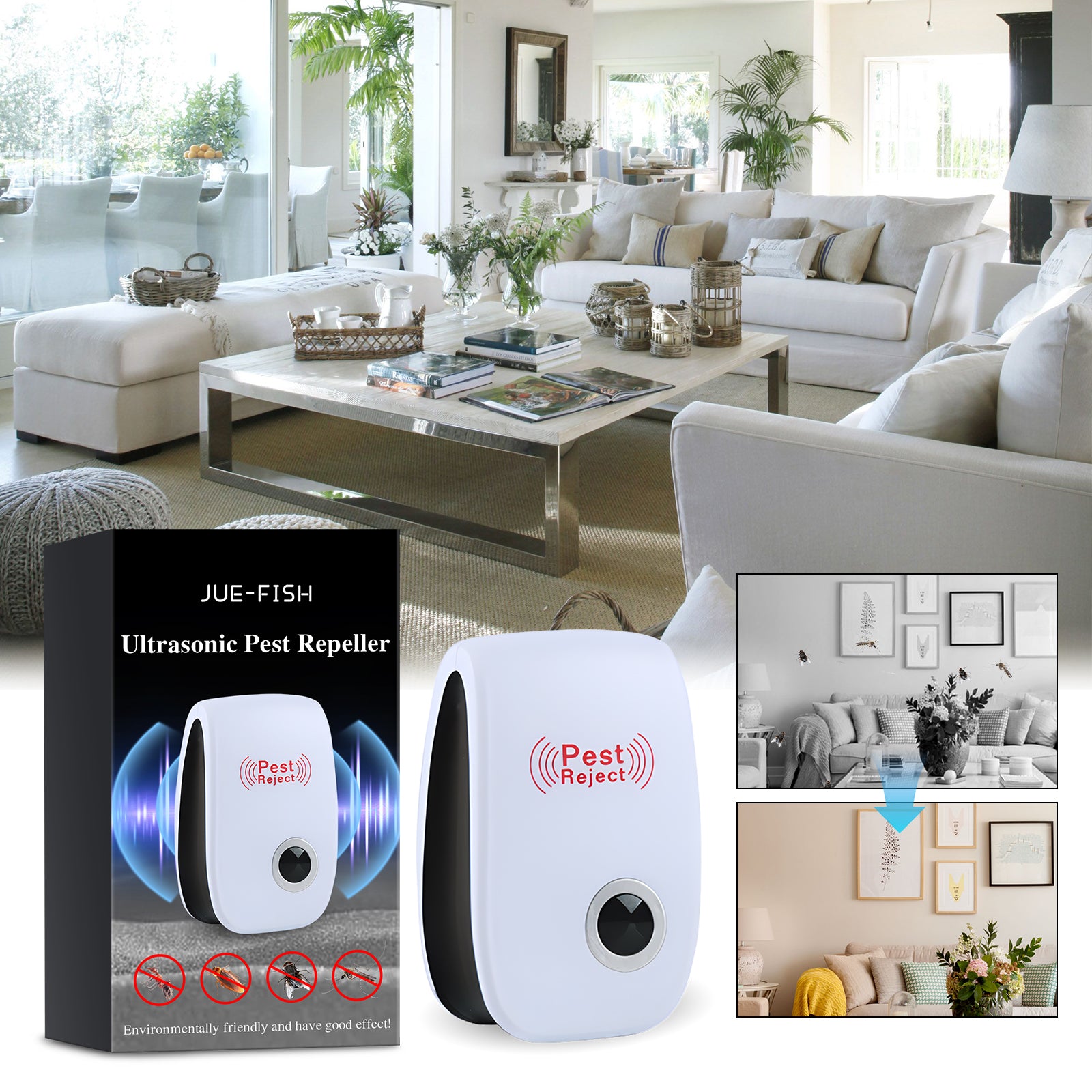Jue-Fish Mosquito Repellent, Indoor Household Mosquito Repellent Mice Cockroaches Flies Prevent Mosquitoes From Biting Insect Repellent