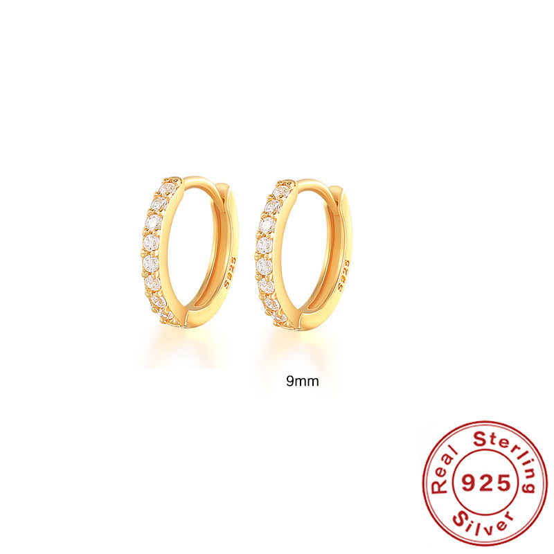 Round Stud Earrings in 925 Sterling Silver – Multiple Colors & Sizes