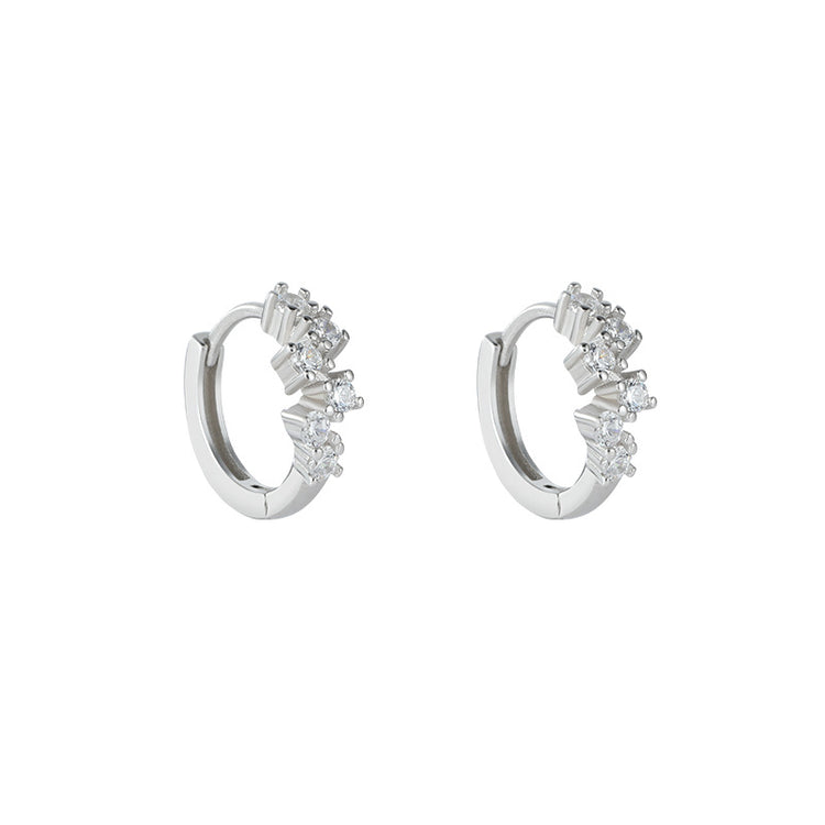 Sparkle Crystal Stud Earrings Minimalist Small Zircon Ear Rings,Unique Design Jewelry
