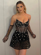 Black Strapless Mini Dress