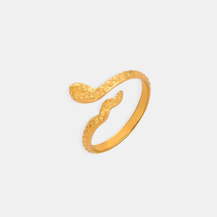 Snake-Inspired Titanium Steel Bypass Ring – Three Styles