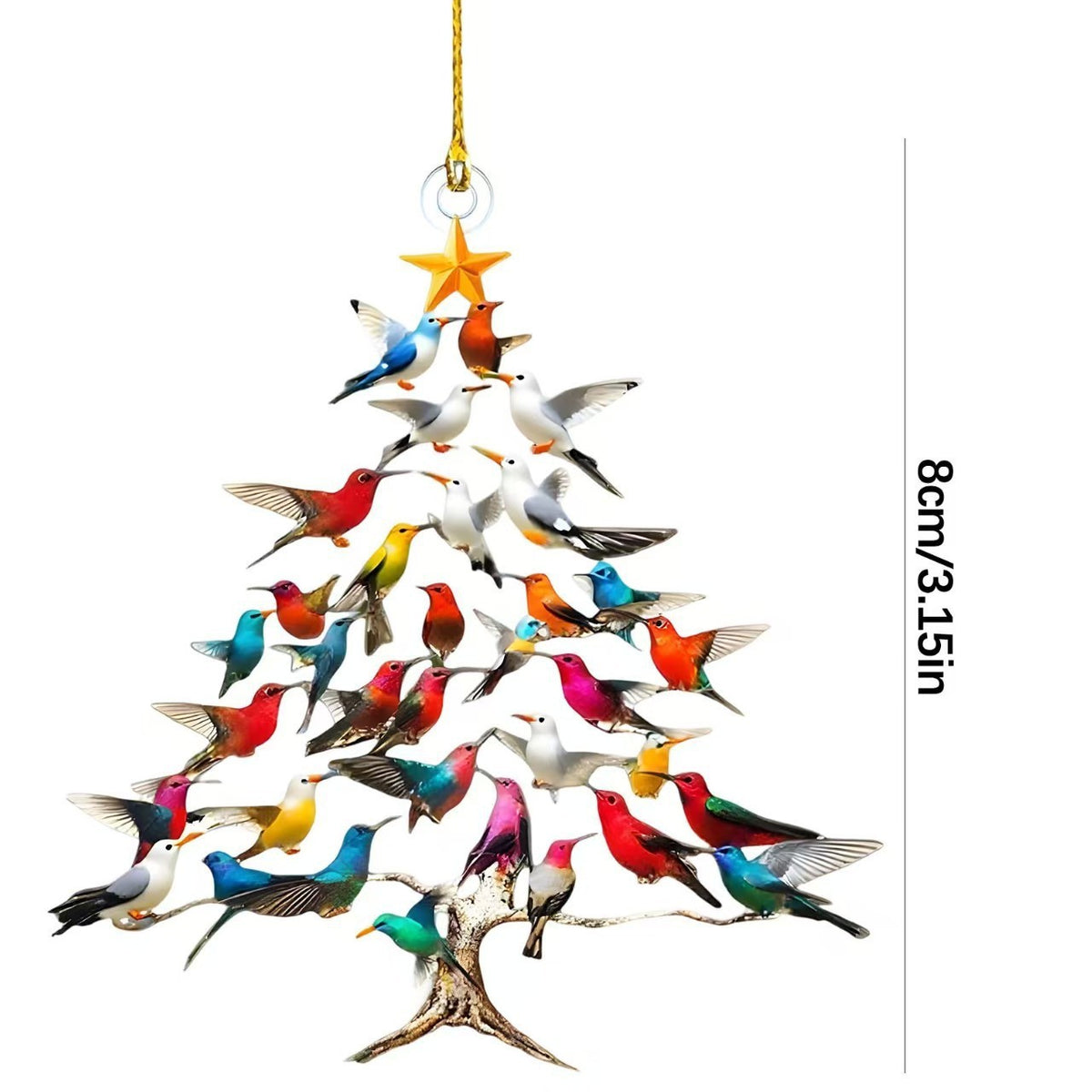 Acrylic Hummingbird Christmas Ornament – 8 cm