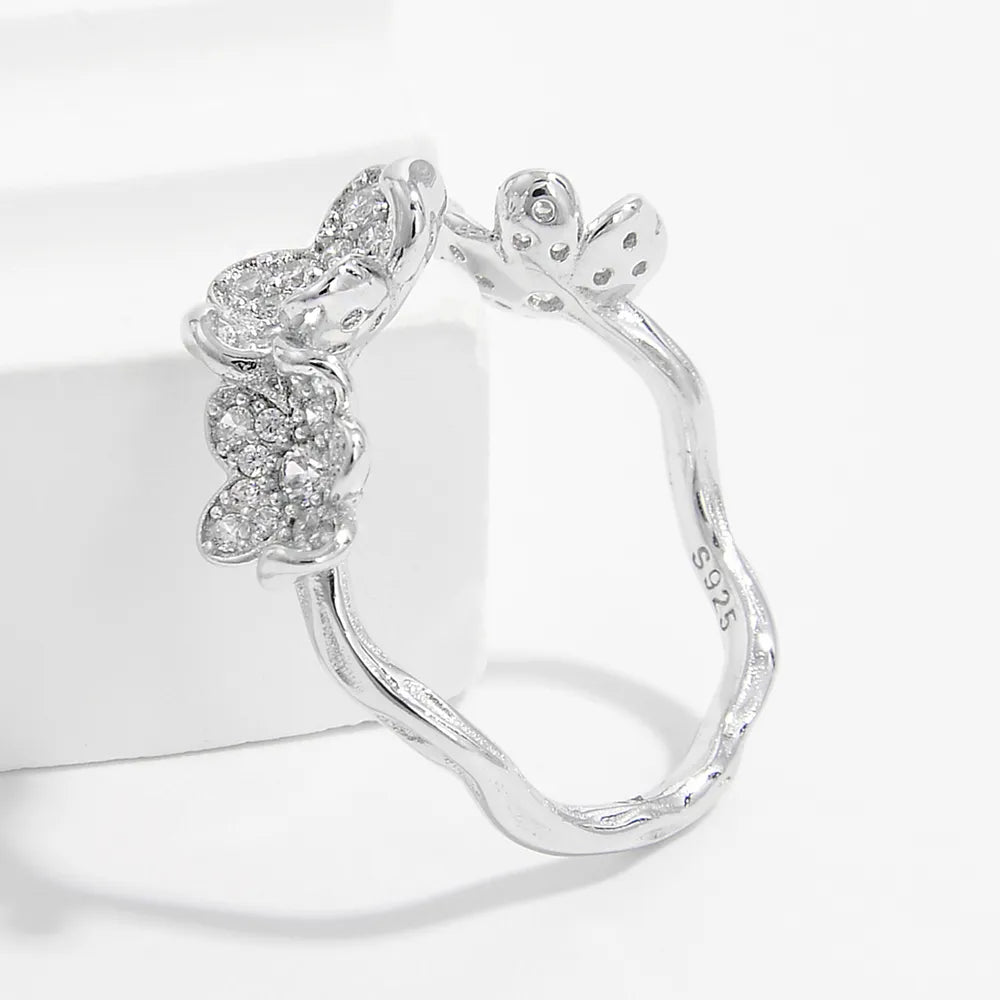 Zircon Open Ring in 925 Sterling Silver