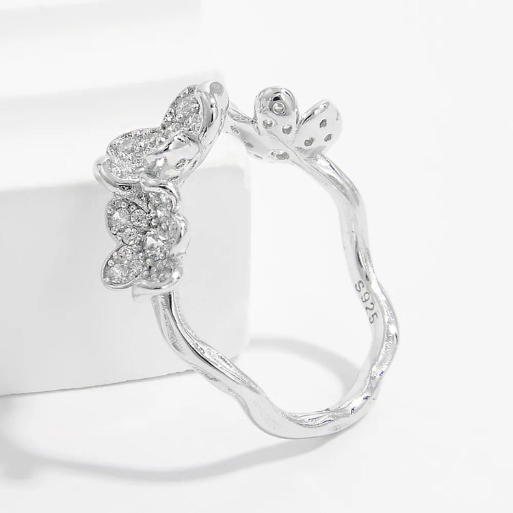 Zircon Open Ring in 925 Sterling Silver