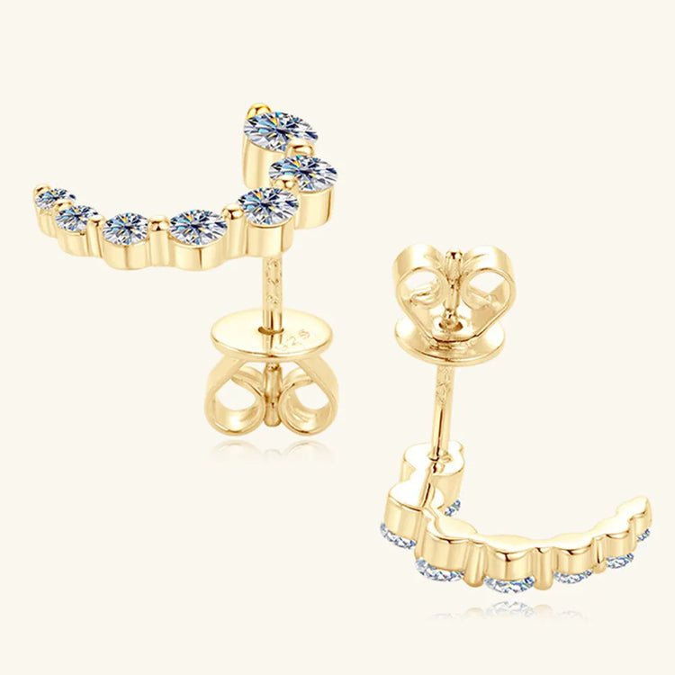 0.72-Carat Moissanite Sterling Silver Stud Earrings – 13 mm