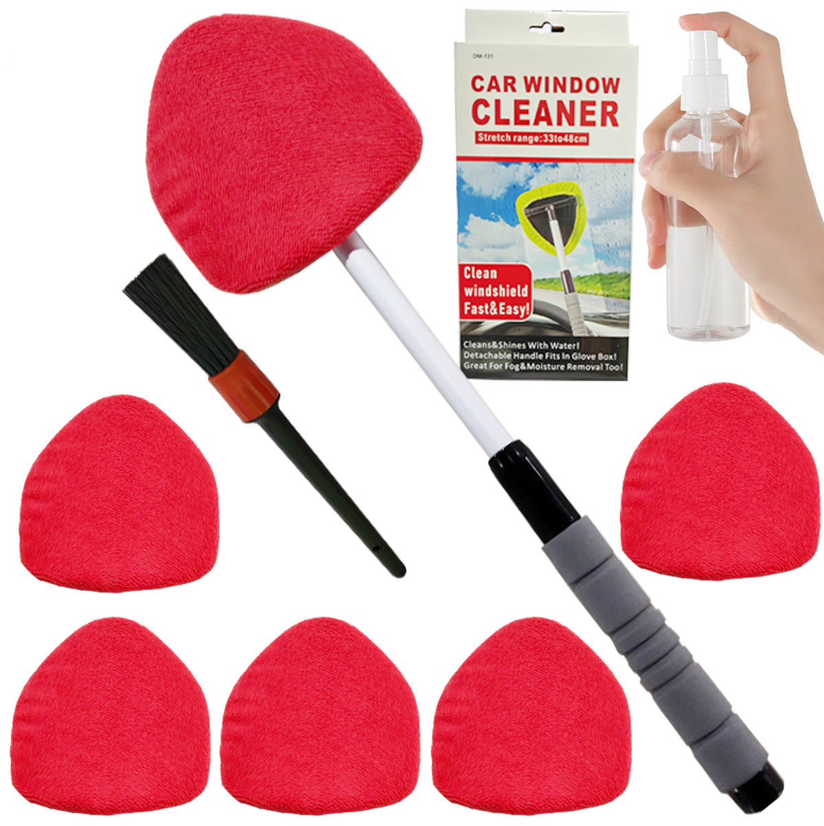 Telescopic Microfiber Car Windshield Defogger Window Cleaning Brush