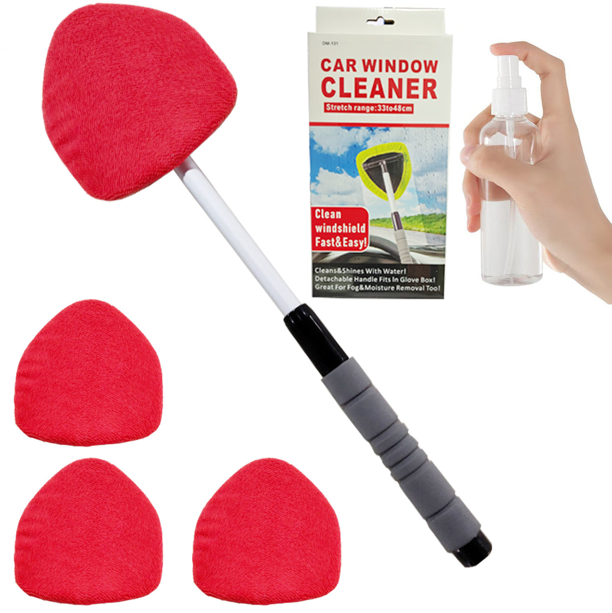 Telescopic Microfiber Car Windshield Defogger Window Cleaning Brush