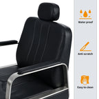 Advanced reclining hair salon chair with heavy-duty hydraulic pump, 360 ° rotation, maximum weight capacity of 400 pounds, bla