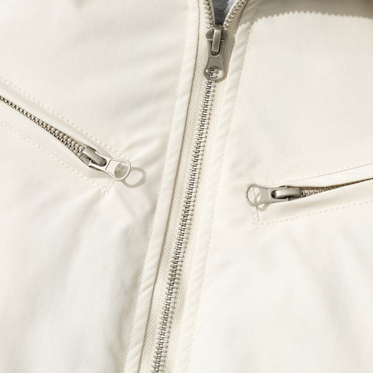 Men's Winter Padded Bomber Jacket with Two-Way Zipper and Faux Fur Collar