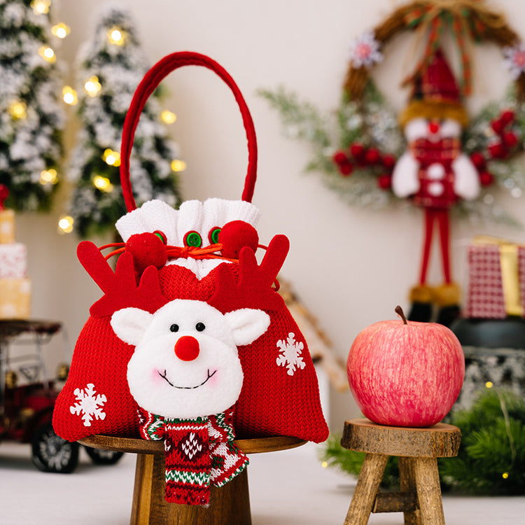 Knitted Christmas Character Gift Bag – 22 cm
