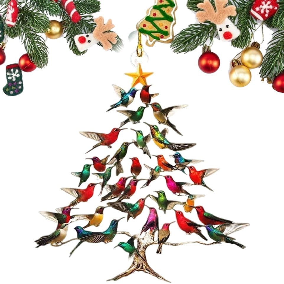 Acrylic Hummingbird Christmas Ornament – 8 cm
