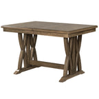TOPMAX 7-Piece Extendable Dining Set, Golden Brown & Gray