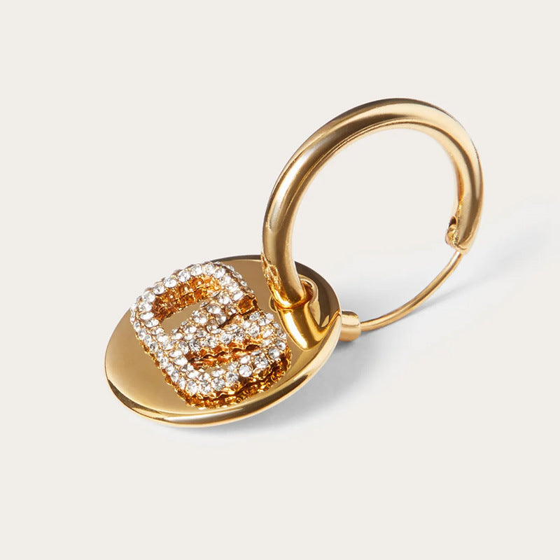 V-Shaped Copper Stud Earrings – Gold Tone