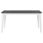 TREXM 6-Piece Dining Set with Table, 4 Chairs & Bench, White & Gray