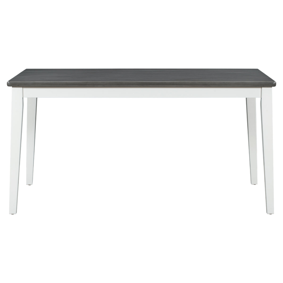 TREXM 6-Piece Dining Set with Table, 4 Chairs & Bench, White & Gray