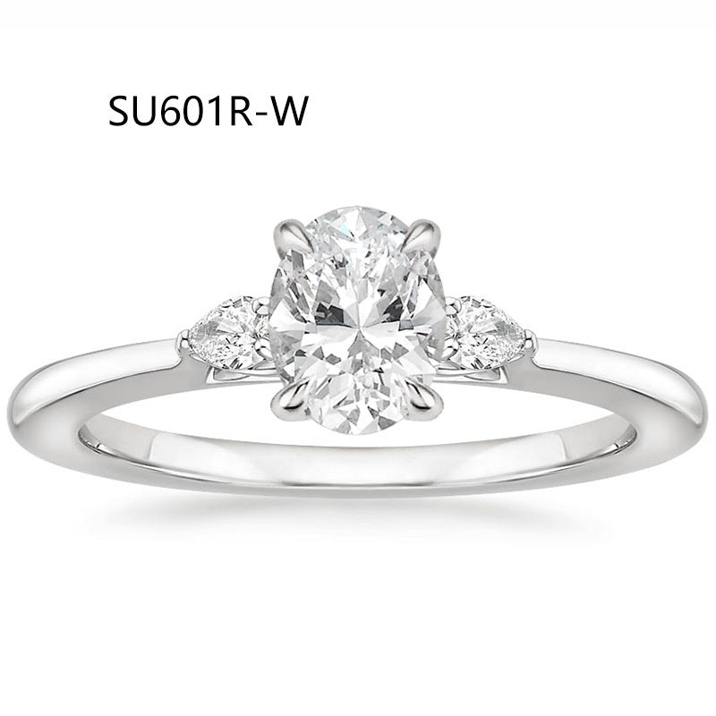 Three-Stone Lab-Grown Diamond Ring | 18K Gold Plated S925 Silver
