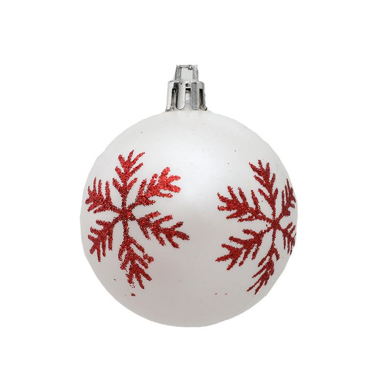 Snowflake Christmas Baubles – 6 cm, Set of 12