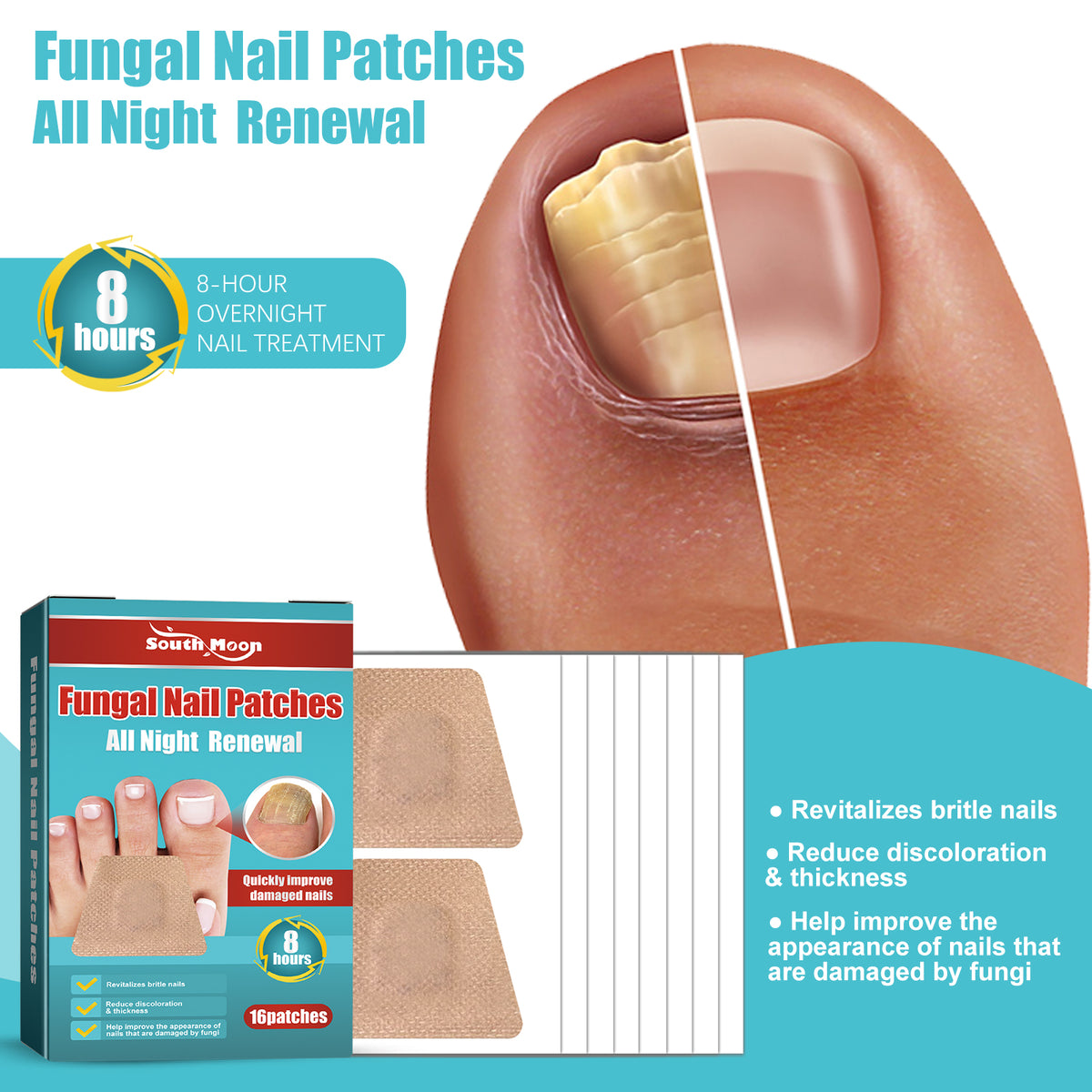 South Moon Nail Care Night Patch Nail Moisturizing And Brightening Care Soft Nail Thickening Nail Patch