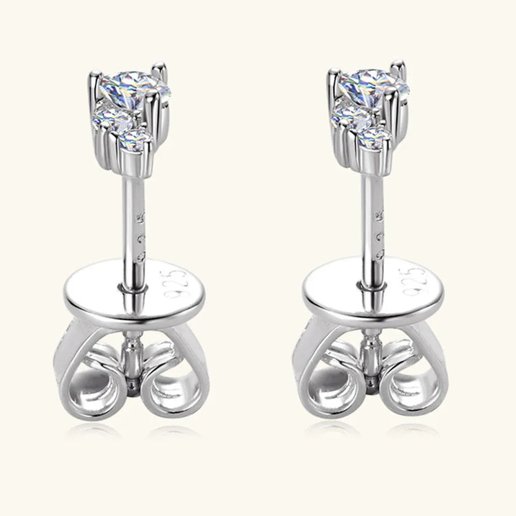 Moissanite Sterling Silver Stud Earrings – 6 mm, Pair